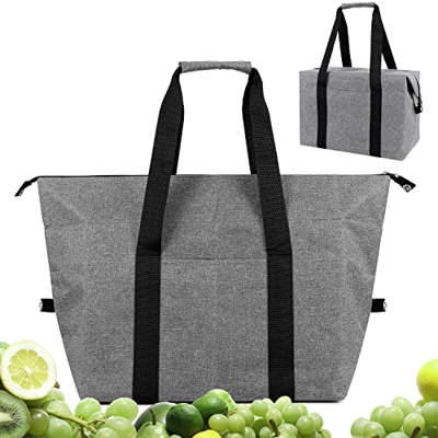 Borsa Frigo 20L Borsa Termica Porta Pranzo, Borsa Frigo Isotermica per Alimenti Mantenere Caldo o Freddo, Borsa Della Spesa Isolata Riutilizzabile per