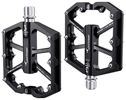 Sportneer Pedali per Bicicletta Pedali per Bici in Alluminio Pedali MTB 9/16 con 3 Cuscinetti sigillati Pedali per Bicicletta Antiscivolo Pedali Cusci características