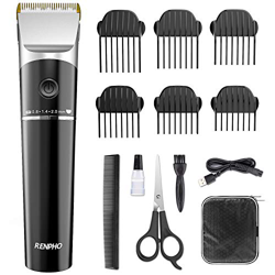 RENPHO Tagliacapelli Uomo Professionale Regolabarba Elettrico Ricaricabile Regolabile Ceramica Titanio Kit Tagliatrice con 6 Pettini Guida Inclusi características