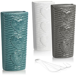 com-four® 3X Umidificatore Termosifoni - Evaporatore d’Acqua Semicircolare in Bianco con Motivo Cuore per Umidificare l’Aria della Stanza in Ceramica  en oferta