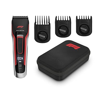 Rowenta TN524M tagliacapelli, due pettini per capelli, lame autoaffilanti, 120 minuti di autonomia, ricarica in 11 minuti, Nero/Rosso