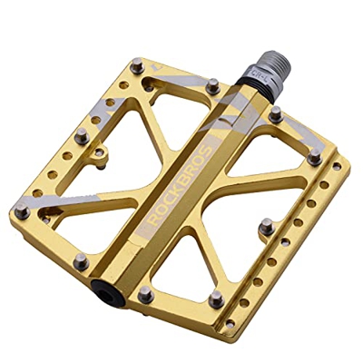 ROCKBROS Pedali Bici MTB in Alluminio Universali 9/16” Sigillati Superficie Ultra-larga 3 Cuscinetti CNC Taglio Anodizzazione Ultra-leggero Antiscivol