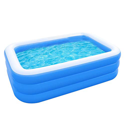 QINGCHU Piscina gonfiabile, piscina rettangolare per famiglia, per giardino, piscina gonfiabile, feste estive, centro di nuoto per bambini, adulti e e características