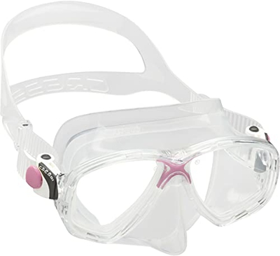 Cressi Marea, Maschera Subacquea a Due Vetri Separati per Immersioni, Apnea e Snorkeling Uomo, Trasparente/Rosa