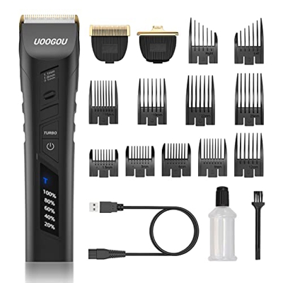 Tagliacapelli Uomo Professionale Regolabarba, Rasoio Elettrico Barba, Macchina per Capelli con 38 Impostazioni di Lunghezza e 11 Accessori, Display a 
