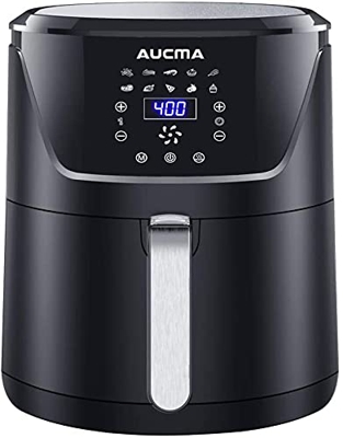 Friggitrice ad Aria Calda 4 Litri, Aucma Friggitrice Senza Olio Airfryer con Digitale Touch Screen, 10 Funzioni Preimpostate, Funzione Keep Warm, Temp