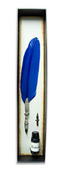Penna stilografica con piuma d'oca vera - inchiostro compreso - Made in Italy (Blu) características