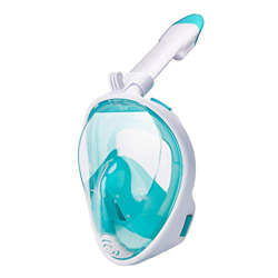 UKON Maschera Subacquea, Snorkeling Maschera Full Face 180 ¡ã Visualizza Design panoramico, Anti-Fogging Anti-Leak con Cinghie Regolabili con Tubo per en oferta