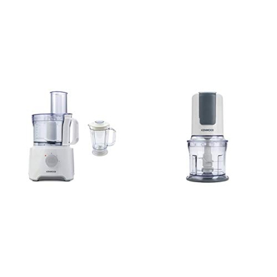 Kenwood FDP301WH MultiPro Compact Food Processor, Robot da Cucina con Frullatore, 800 W, 2,1 Litri & CH580 Tritatutto Universale Elettrico, Sistema Mi