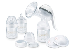 NUK Nature Sense - Set per allattamento, con pompa per latte e bottiglie, colore: Bianco características