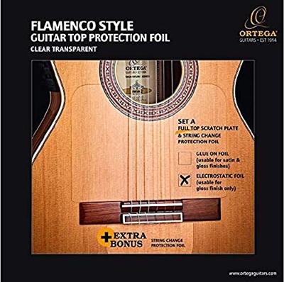 Ortega Guitars OPG-FLAM1 Battipenna, Pannello Del Top Completo E Ponte, Trasparente, Permanente
