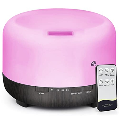 Diffusore di Oli Essenziali Aromi Umidificatore: 500 ML Ultrasuoni Aromaterapia Diffusori Ambiente Casa con Telecomando - Elettrico Essenze Vaporizzat