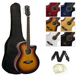 TIGER Kit Cassa Chitarra Acustica, Full Size, Cutaway, Marrone (Sunburst) en oferta