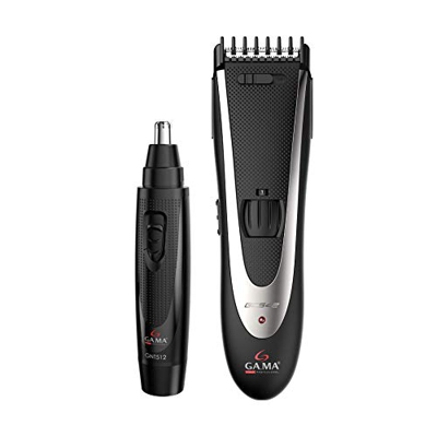 Gama Italy Professional Tagliacapelli GC542 Taglio da 1 a 24 mm e Trimmer GNT512 per peli di Naso e Orecchie