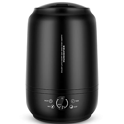 Umidificatore Ambienti ad Ultrasuoni Capacità 5L Diffusore di Olio Essenziali Display LED Timer 8h Riempimento dall’Alto Due Bocchette Emissione Vapor