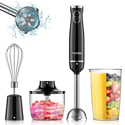 Frullatore Immersione, Homlee 1000W Frullatore Multifunzione 5 in 1, Mixer a Immersione Professionale, Frusta Elettrica, Tritatutto per Fare Frullati, características