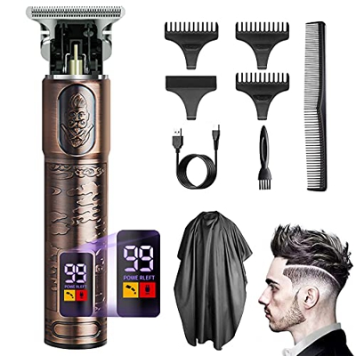 Uomo Trimmer Per Capelli Senza Fili, Rasoio Tagliacapelli Professionale, Trimmer Per Barba Da Tagliacapelli Elettrici, Con Display a LCD, Ricarica Usb