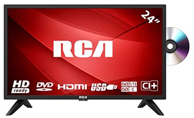 RCA RD24H1-EU TV LED HD 24 pollici con lettore DVD, connessione HDMI e USB, DVB-T2/DVB-C