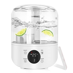 Umidificatore ad Ultrasuoni, HyAdierTech Umidificatore d'aria Silenzioso, Riempimento Superiore Nebbia Calda Fredda con Telecomando e Monitor Dell'umi en oferta