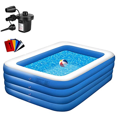 CENSUNG - Piscina gonfiabile per famiglie, a 4 strati, 260 x 175 x 75 cm, speciale per cortile, piscina per divertimento estivo