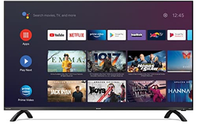 Sharp Aquos 50DL6E 50" Frameless Android 9.0 Smart TV 4K Ultra HD, Wi-Fi, DVB-T2/S2, 3840 x 2160 Pixels, Nero, suono Harman Kardon, 4xHDMI 2xUSB, 2021