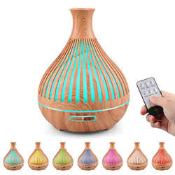 BNGXR Diffusore di Oli Essenziali, 400ml Umidificatore a Ultrasuoni, Umidificatore Diffusore di Aromi con 7 colori LED Timer, Purificatore Aria per Uf precio