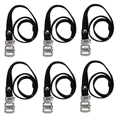 6 Pezzi Regolabile Bicicletta Cinghie Pedale, Piede Pedale Cinghie, Cinghie per Pedali Della Bicicletta Nero per Attrezzi Fissi Mountain Bike Bici da 