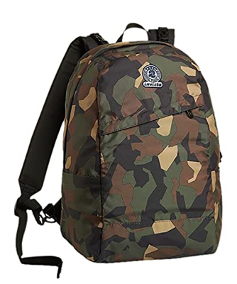 Zaino Reversibile Invicta, Twist Eco-Material, 27 Lt, Verde, 2 in 1 in Fantasia e Tinta Unita, Scuola & Tempo Libero