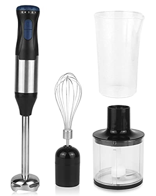 Frullatore a immersione 1000W Frullatore portatile multifunzione a risparmio energetico 4 in 1 a basso rumore con tritatutto / frullino per uova / bic