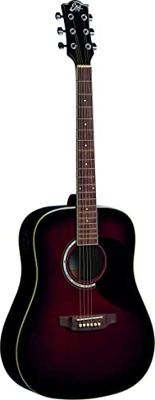 EKO GUITARS - RANGER 6 EQ RED SUNBURST, Chitarra Acustica con Equalizzatore Top in Abete, Fasce e Fondo in Tiglio, Tastiera in South American Roupanà,