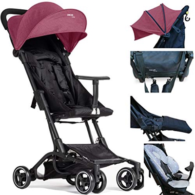 PassegginoPiuma0+ Platinum Ultraleggero 2.0 Da Viaggio Reclinabile Super Accessoriato da 3 mesi a 25 Kg Chiusura Facile, Passeggino Compatto e Leggero