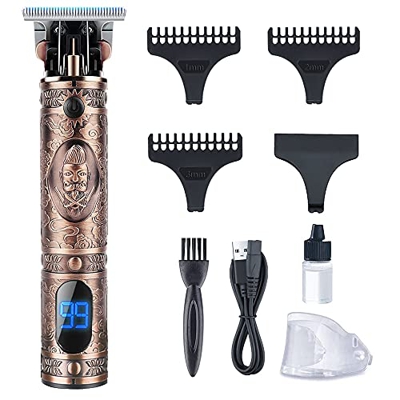 Tagliacapelli Uomo Professionale, Tagliatrice Capelli Trimmer e Precisione Impermeabile con 3 Pettini, Rasoio Elettrico Capelli Uomo 0 mm con Display 