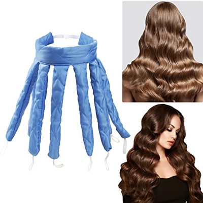 Heatless Curlers Bigodini Flessibili Senza Calore Bigodini con 8 Pali e 10 cerchietti Arricciacapelli Pigro per Capelli Lunghi Medi Può Utilizzato Per