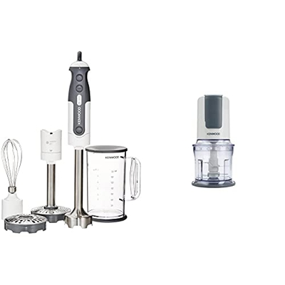 Kenwood HDP401WH Mixer ad Immersione, 800 W, Plastica & CH580 Tritatutto Universale Elettrico, Sistema Mixer a 4 lame e Accessorio Maionese, 500 W, 50