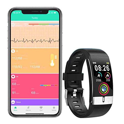ECG e Orologio da Polso cardiofrequenzimetro PPG Orologio da Fitness per attività Fisica Fitness Tracker Step Counter Smart Braccialetto Schermo a Col