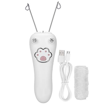 Epilatore in filo di cotone non tossico dispositivo di rimozione dei peli del corpo elettrico di alta qualità durevole e sicuro viso per donna(white)