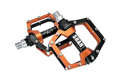 Pozzobon Pedali per bicicletta da 9/16" CNC in alluminio, pedali antiscivolo con 3 cuscinetti sigillati per MTB, BMX, bici da corsa, trekking, Road Bi