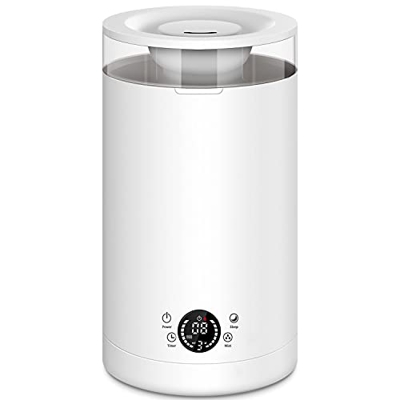 Umidificatore Ambienti ad Ultrasuoni Capacità 3L Diffusore di Olio Essenziali Display LED Timer 12h Riempimento dall’Alto Due Bocchette Emissione Vapo