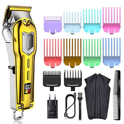Hatteker Hair Clipper Hair Trimmer Men Professional Cordless Haircut Grooming Kit Ricaricabile