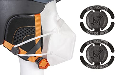 MAXEEZ® porta maschera casco da sci nero | ingegnosamente facile installazione sul cinturino del casco | Porta maschera per casco da sci 1 paio