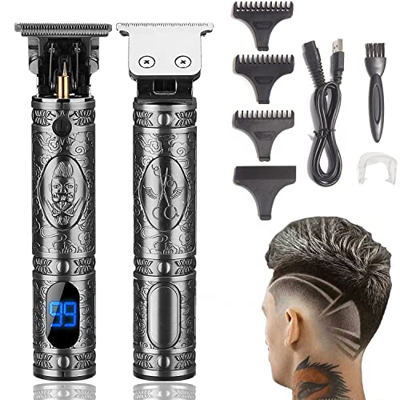 Xnuoyo professionale Tagliacapelli Uomo Tagliatrice Capelli Taglierina Barbiere Barba Elettrica Trimmer e Precisione Impermeabile (LED-d'argento1)