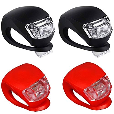 Luce per passeggino (4 pezzi) con LED luminoso e 3 funzioni di illuminazione, incluse batterie CR 2032, per vedere e vedere con il passeggino, lampada