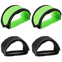CO 4 Pezzi Pedale Biciclette Cinghie,Cinghie del Pedale del Piede,per Principianti per Spinning Cyclette Bicicletta Ciclo Casa o Palestra （Nero/Verde  precio