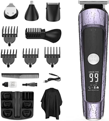 SUERW 5 IN 1 Tagliacapelli Uomo Professionale, Capelli Taglierina Barbiere Barba Elettrica Trimmer e Impermeabile Regolacapelli di Precisione con 4 Pe precio