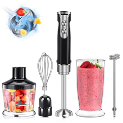 Frullatore a Immersione 5 in 1, Immersione Mixer 800W, 9 Impostazioni di Velocità con TURBO,Tritatutto da 500 ml e Mixer da 600 ml senza BPA características