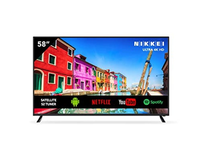 NIKKEI NU5818S da 147 cm / 58 Pollici - Smart TV, LED, Netflix, YouTube, 3x HDMI, USB, Guida Elettronica ai Programmi, Televisore
