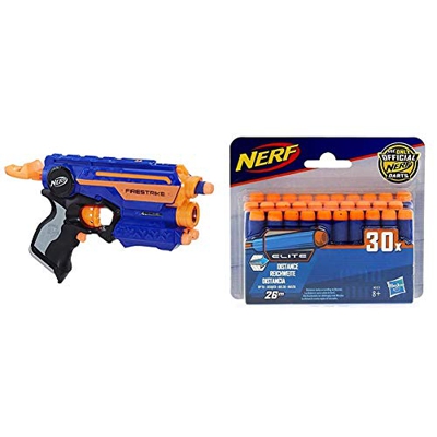 Hasbro Nerf Nerf Elite - Firestrike (Versione 2018 Blu), 53378EU6 Nerf Ricarica da 30 Dardi, A0351
