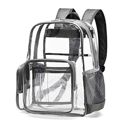 SPEEDEVE Zaino in PVC Trasparente per Lavoro Palestra Escursionismo Viaggio,Grigio,M características