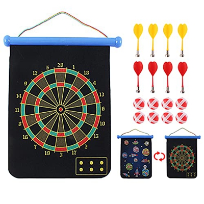 deAO Gioco da Tavolo 2in1 Gioco di Freccette magnetiche e Gioco da Lancio con 8 Palline adesive Incluse Set a Doppia Faccia Gioco Tradizionale per Fam