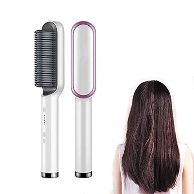 kkkl 2021 New Magic Comb Anion Hair Straightener Hair Culer, Anti-Scald Hair Straightener And Curler 2-in-1, 25s Fast Heating Ceramic Electric Hair St